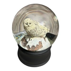 The San Francisco Music Box Co. Snowy Owl Snow Globe plays Let it snow 5.25 x 3+